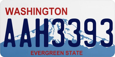 WA license plate AAH3393