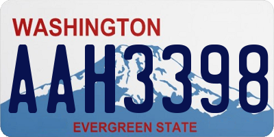 WA license plate AAH3398
