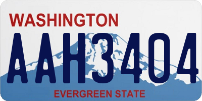 WA license plate AAH3404