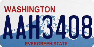WA license plate AAH3408