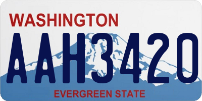 WA license plate AAH3420