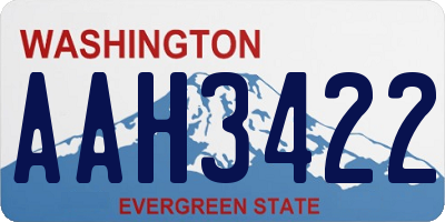 WA license plate AAH3422