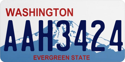 WA license plate AAH3424