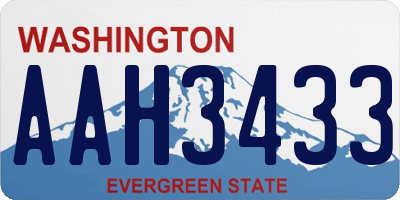 WA license plate AAH3433