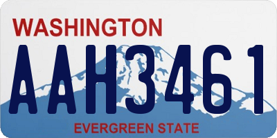 WA license plate AAH3461