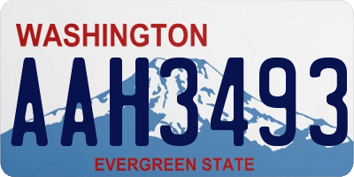 WA license plate AAH3493