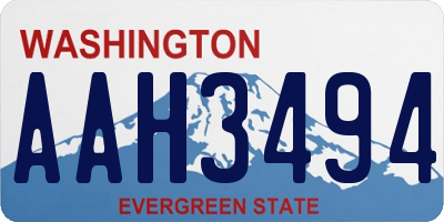 WA license plate AAH3494