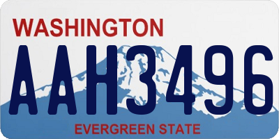 WA license plate AAH3496
