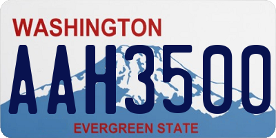 WA license plate AAH3500