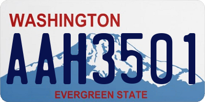 WA license plate AAH3501