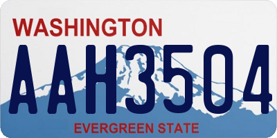 WA license plate AAH3504