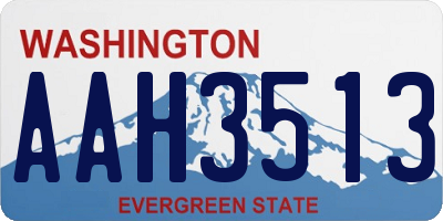 WA license plate AAH3513
