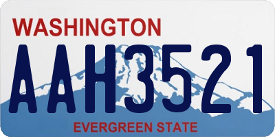 WA license plate AAH3521