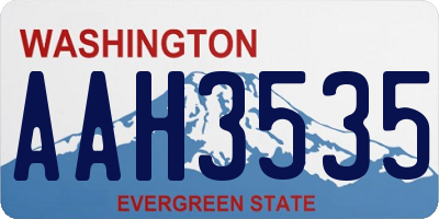 WA license plate AAH3535