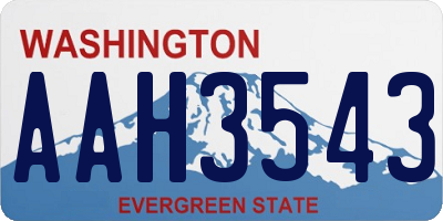 WA license plate AAH3543