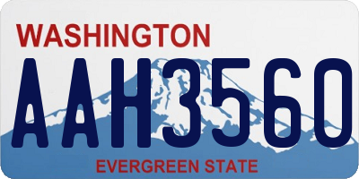 WA license plate AAH3560
