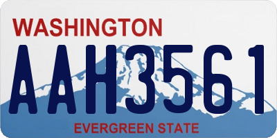 WA license plate AAH3561