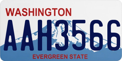 WA license plate AAH3566