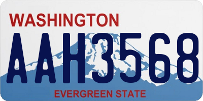 WA license plate AAH3568