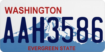 WA license plate AAH3586