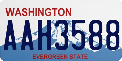 WA license plate AAH3588