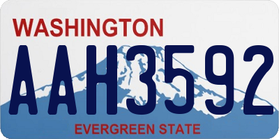 WA license plate AAH3592