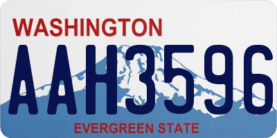 WA license plate AAH3596