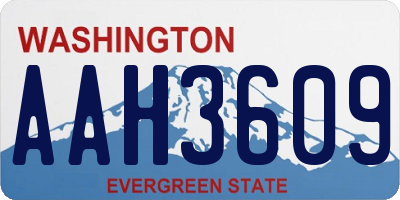 WA license plate AAH3609