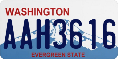 WA license plate AAH3616