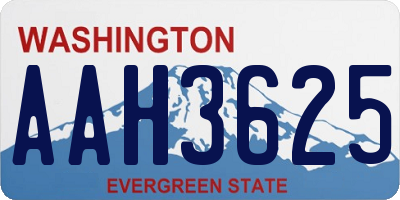 WA license plate AAH3625