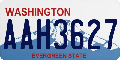 WA license plate AAH3627
