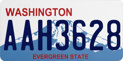 WA license plate AAH3628