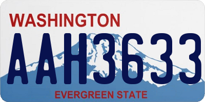 WA license plate AAH3633