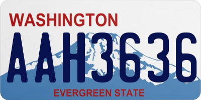 WA license plate AAH3636