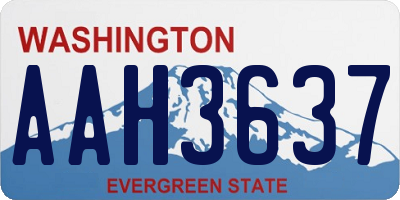 WA license plate AAH3637
