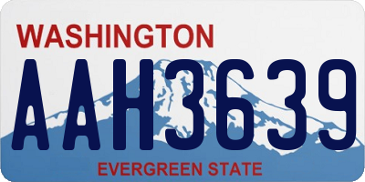 WA license plate AAH3639
