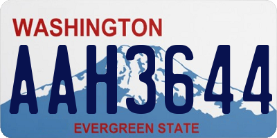 WA license plate AAH3644