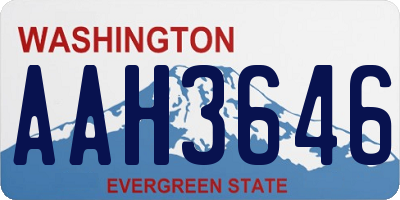 WA license plate AAH3646