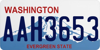 WA license plate AAH3653