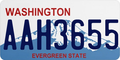 WA license plate AAH3655