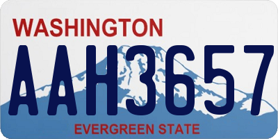 WA license plate AAH3657