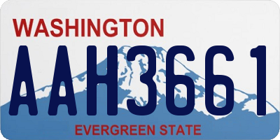 WA license plate AAH3661