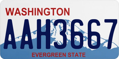WA license plate AAH3667