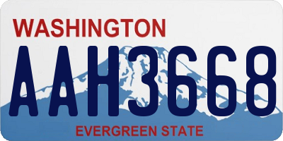 WA license plate AAH3668