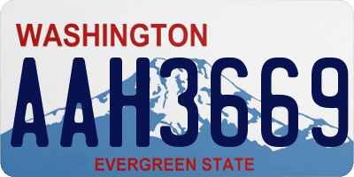 WA license plate AAH3669