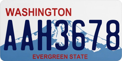 WA license plate AAH3678