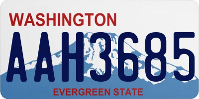 WA license plate AAH3685