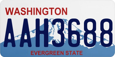 WA license plate AAH3688