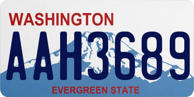 WA license plate AAH3689