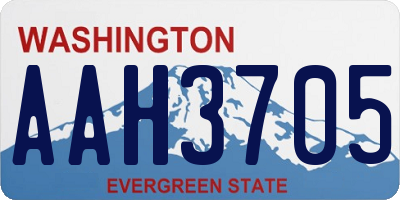 WA license plate AAH3705